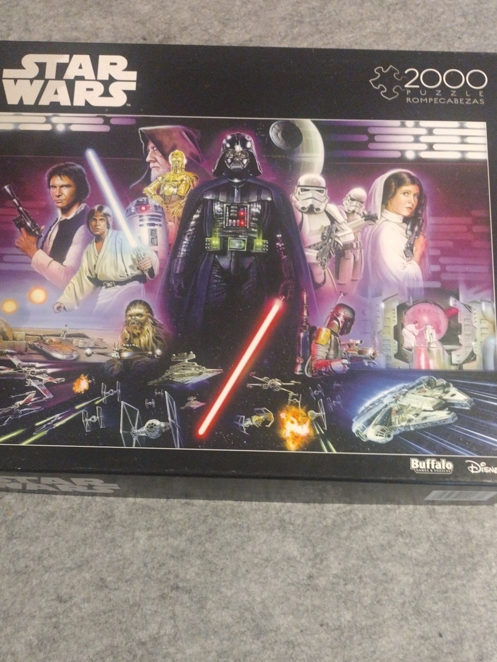 Star Wars Puzzle with Black, Purple, Red and White Character Collage